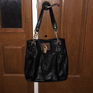 Black leather purse